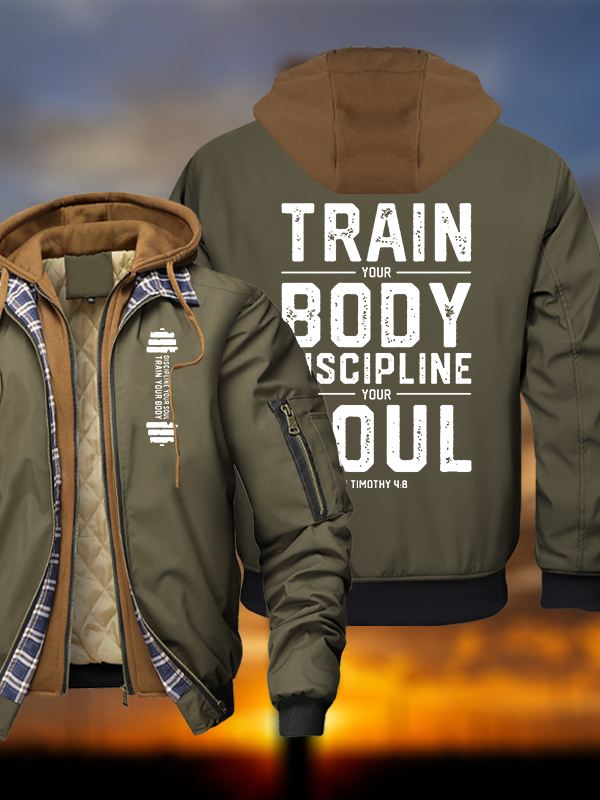Train Your Body Warm Hooded Bomber Jacket