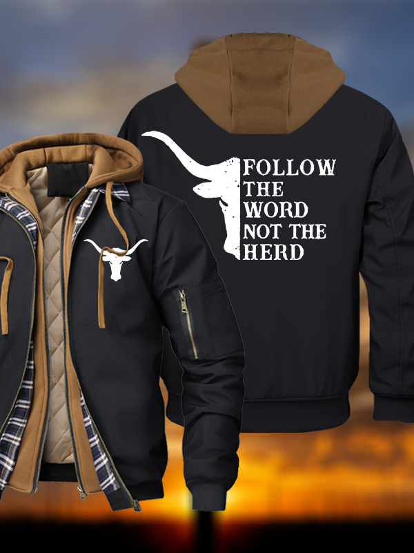Follow The Word Warm Hooded Bomber Jacket