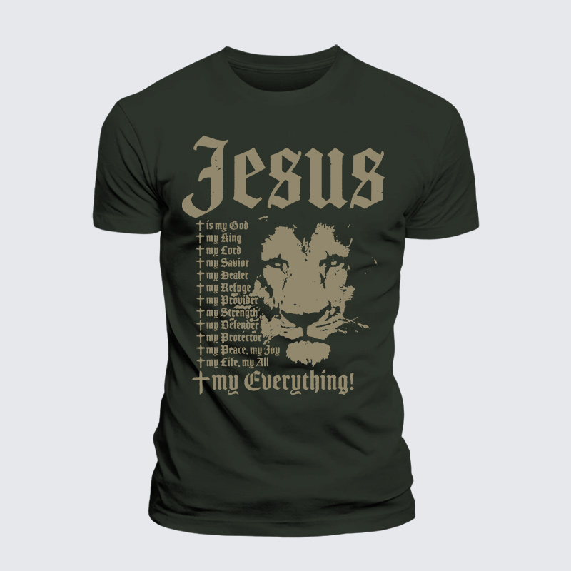Jesus Is My God King Lord Jesus God Christian Premium Mercerized Cotton Tee