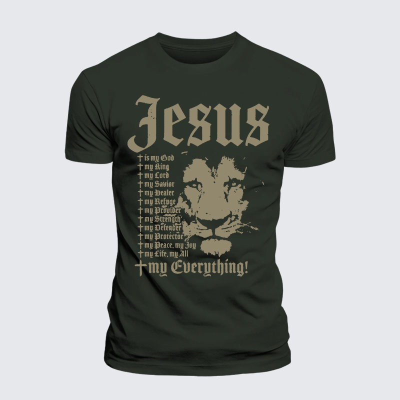 Jesus Is My God King Lord Jesus God Christian Premium Mercerized Cotton Tee