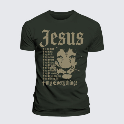 Jesus Is My God King Lord Jesus God Christian Premium Mercerized Cotton Tee