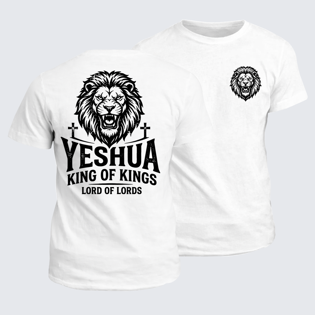 Yeshua King Of Kings Lord Of Lords Jesus God Christian Cotton T-Shirt