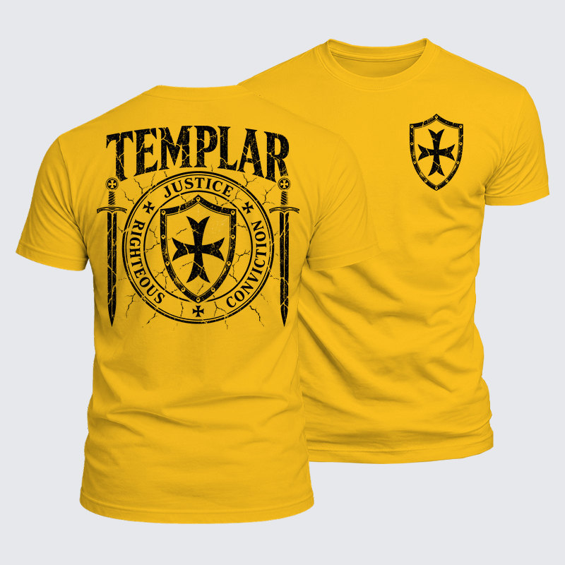 Luxe Mercerized Cotton Tee - Templar Righteous · Justice · Conviction