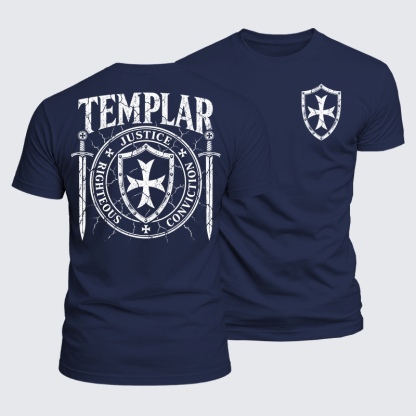 Luxe Mercerized Cotton Tee - Templar Righteous · Justice · Conviction
