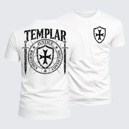 Luxe Mercerized Cotton Tee - Templar Righteous · Justice · Conviction