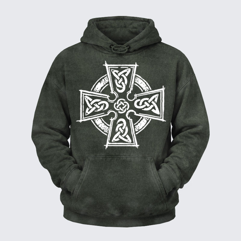 Washed Hoodie  - Celtic Cross