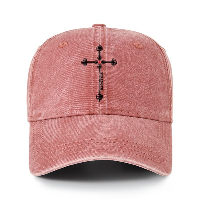 Heritage Washed Cap - Strength in the Lord – Christian Gym Jerusalem Cross