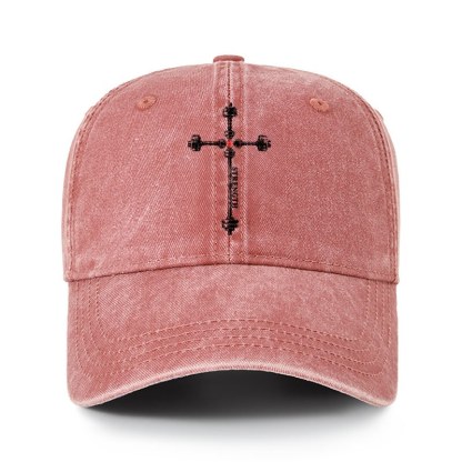Heritage Washed Cap - Strength in the Lord – Christian Gym Jerusalem Cross