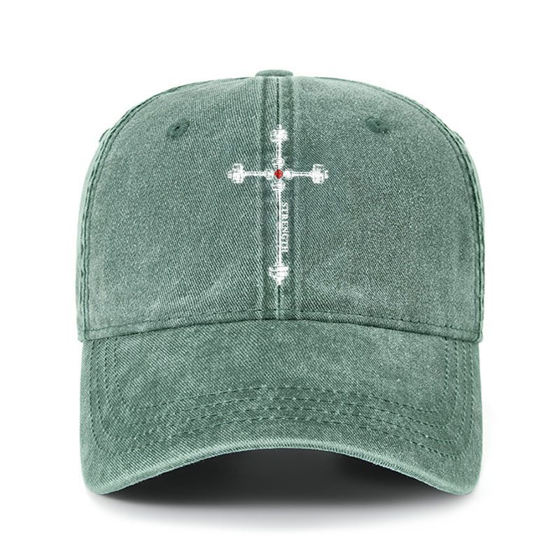 Heritage Washed Cap - Strength in the Lord – Christian Gym Jerusalem Cross