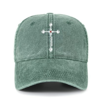 Heritage Washed Cap - Strength in the Lord – Christian Gym Jerusalem Cross