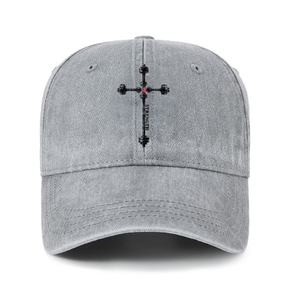 Heritage Washed Cap - Strength in the Lord – Christian Gym Jerusalem Cross