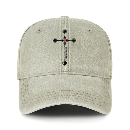 Heritage Washed Cap - Strength in the Lord – Christian Gym Jerusalem Cross
