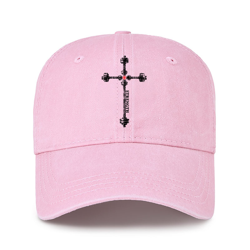 Heritage Washed Cap - Strength in the Lord – Christian Gym Jerusalem Cross