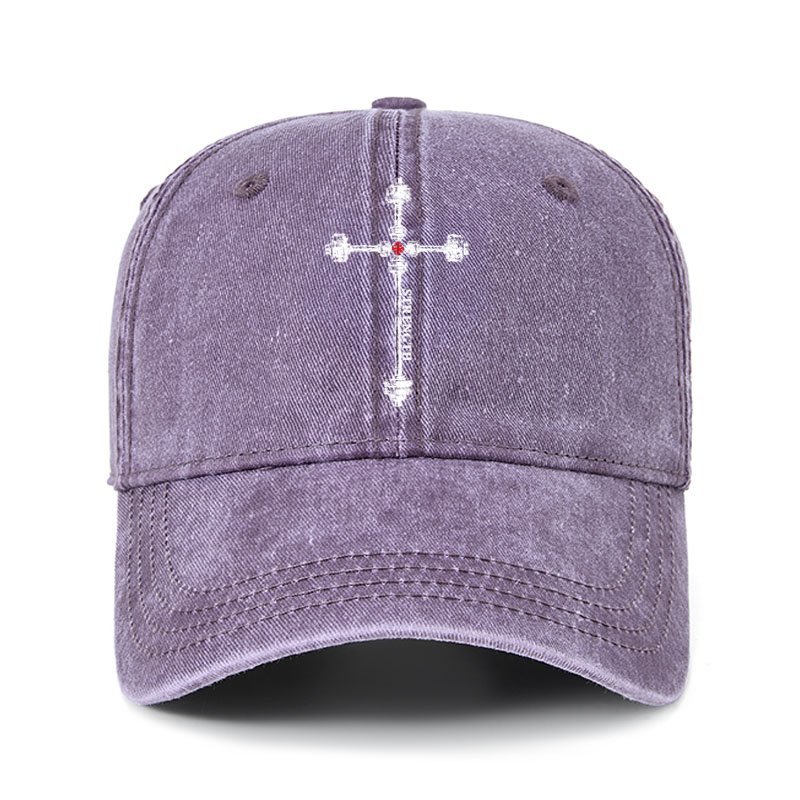 Heritage Washed Cap - Strength in the Lord – Christian Gym Jerusalem Cross