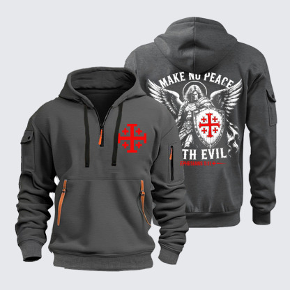 Zipper Hoodies - Make No Peace with Evil Knight Templar Jerusalem Cross