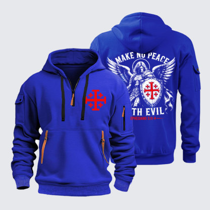 Zipper Hoodies - Make No Peace with Evil Knight Templar Jerusalem Cross