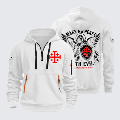 Zipper Hoodies - Make No Peace with Evil Knight Templar Jerusalem Cross