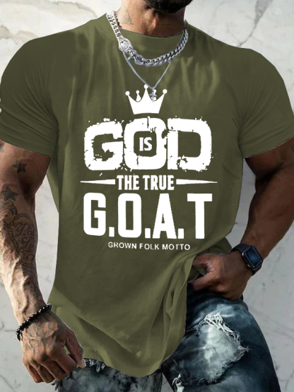 God The True G.O.A.T Christian Cotton T-Shirt