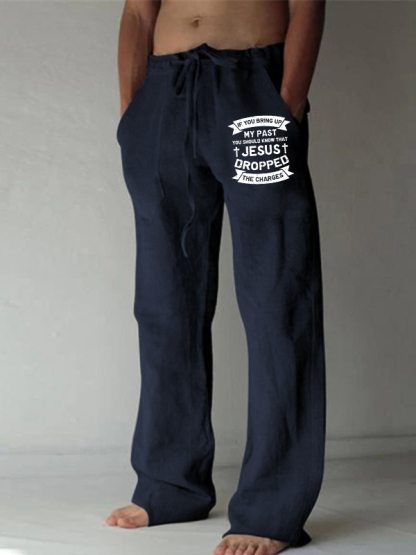 Men's Jesus Dropped The Charges Christian Beach Pants