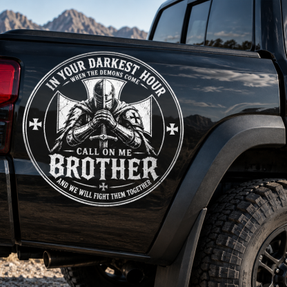 Car & Truck Vinyl Decals-Call On Me Brother – Knights of Faith