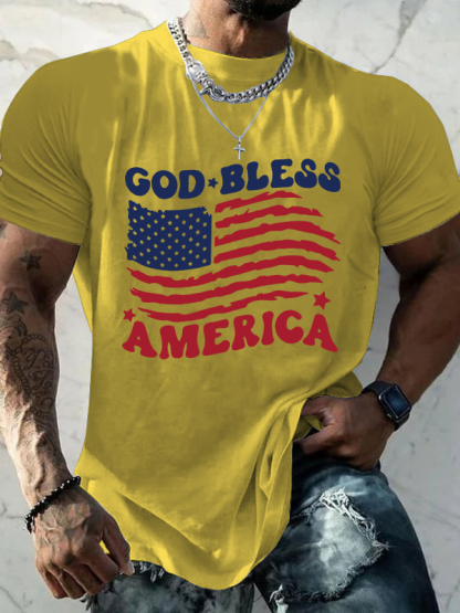 God Bless America Christian Cotton T-Shirt