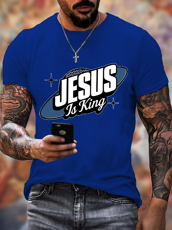 Jesus Is King Christian Cotton T-Shirt