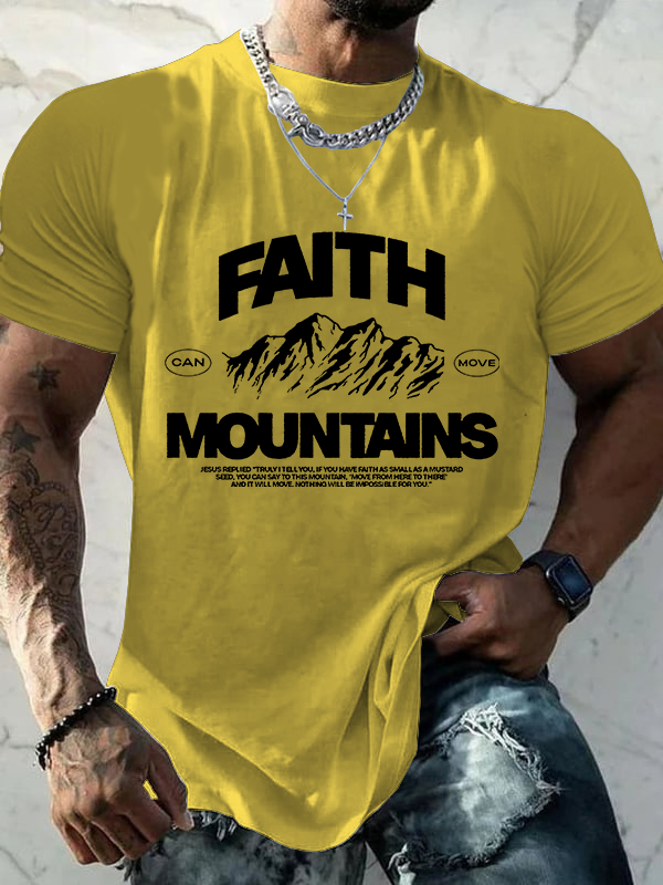 Faith Can Move Moubtains Christian Cotton T-Shirt