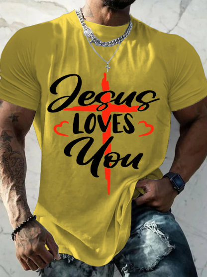 Jesus Loves You Christian Cotton T-Shirt