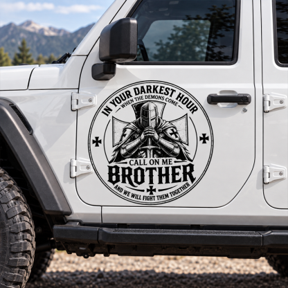 Car & Truck Vinyl Decals-Call On Me Brother – Knights of Faith