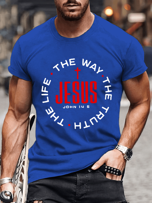 The Way The Truth The Life Christian Cotton T-Shirt