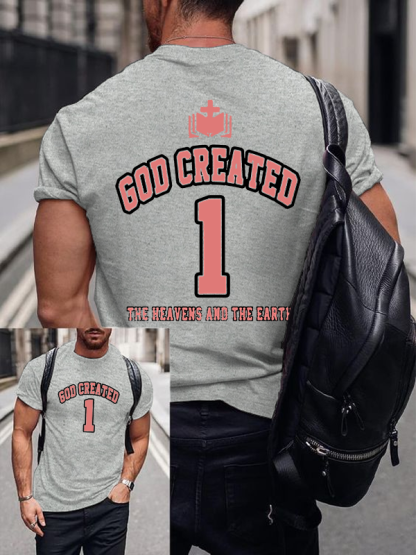 God Created The Heavens And Earth Christian Cotton T-Shirt