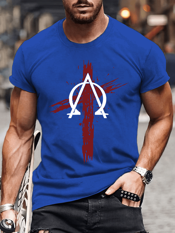 Cross Crew Neck Christian Cotton T-Shirt