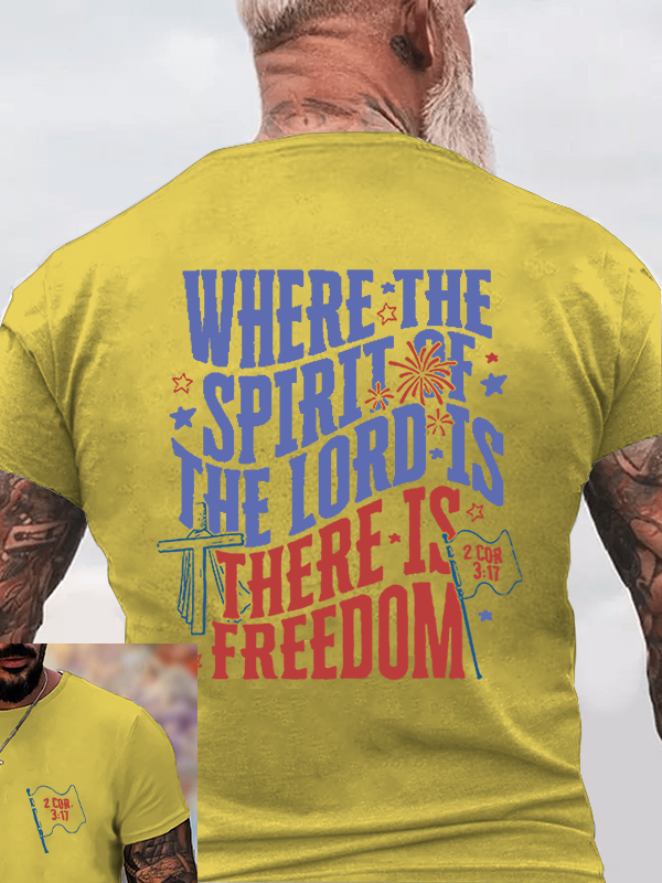Where The Spirit Of The Lord Christian Cotton T-Shirt