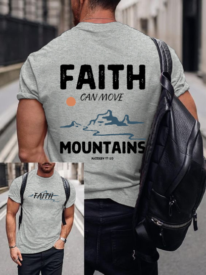 Faith Can Move Mountains Christian Cotton T-Shirt