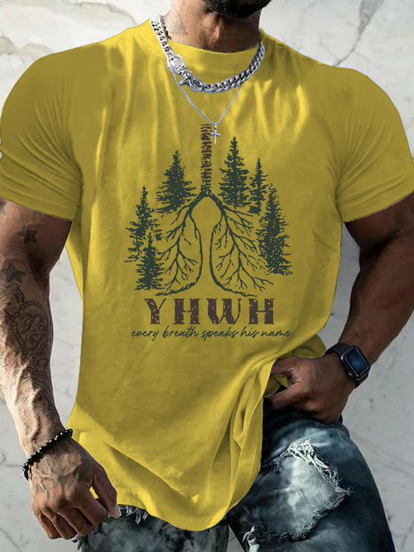 Every Breath Speaks His Name Christian Cotton T-Shirt