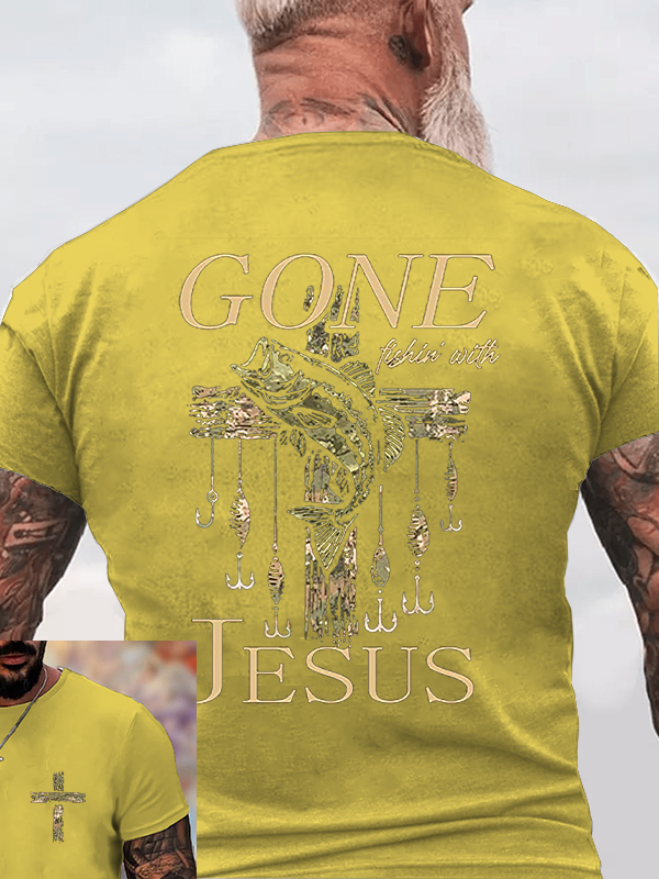 Gone Fishin' with Jesus Christian Cotton T-Shirt