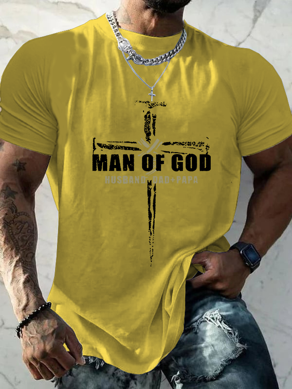 Man of God Christian Cotton T-Shirt