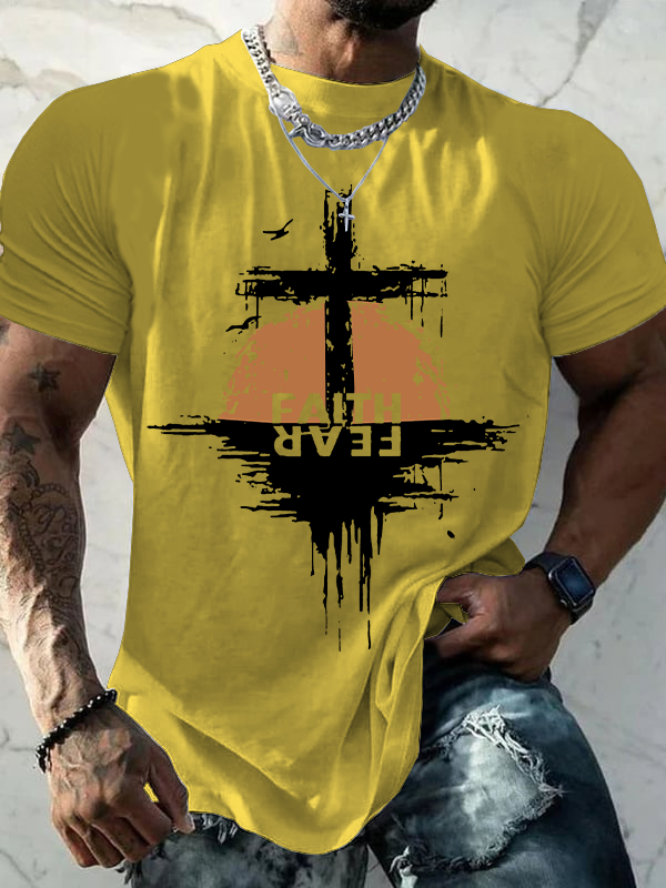 Faith Fear Christian Cotton T-Shirt