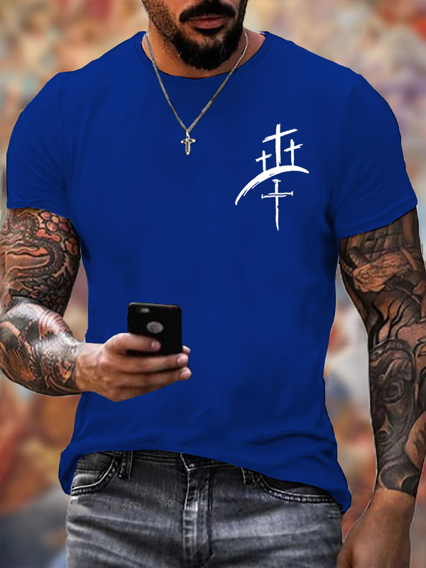 Cross Crew Neck Christian Cotton T-Shirt