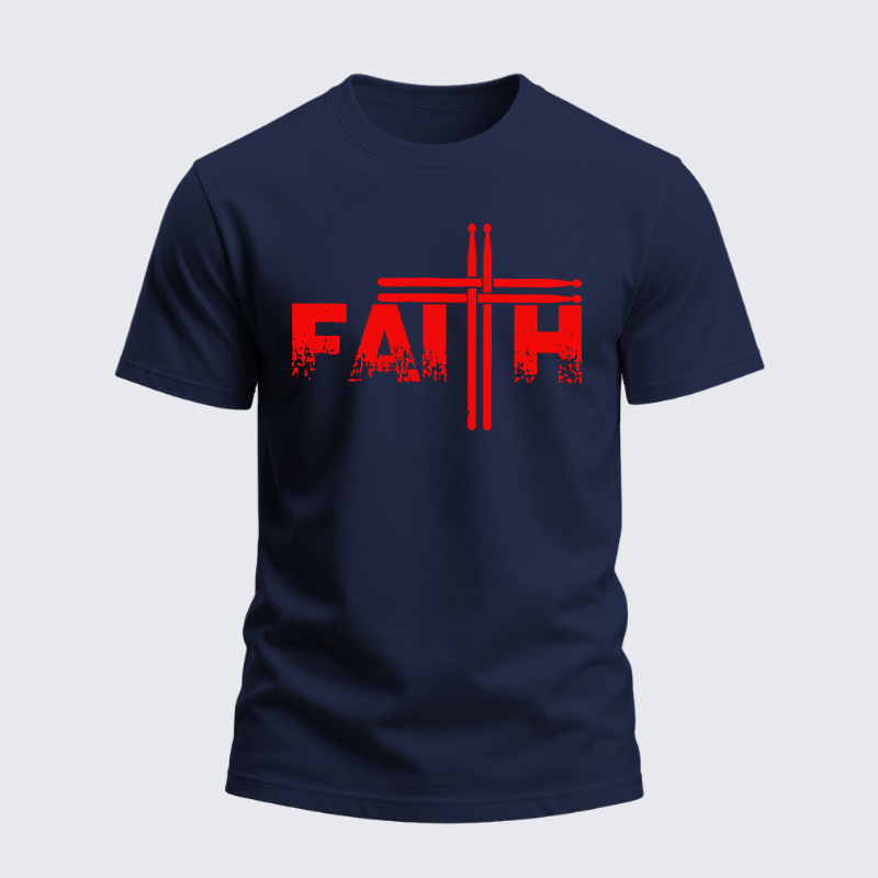 Heavyweight Cotton Tee - God Jesus Fun Drummer 