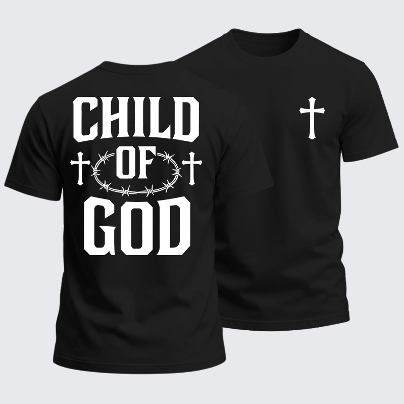 Man Of God Husband Dad Jesus God Christian Cotton T-Shirt