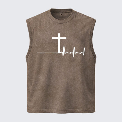 Washed Tank Top -  ECG Cross