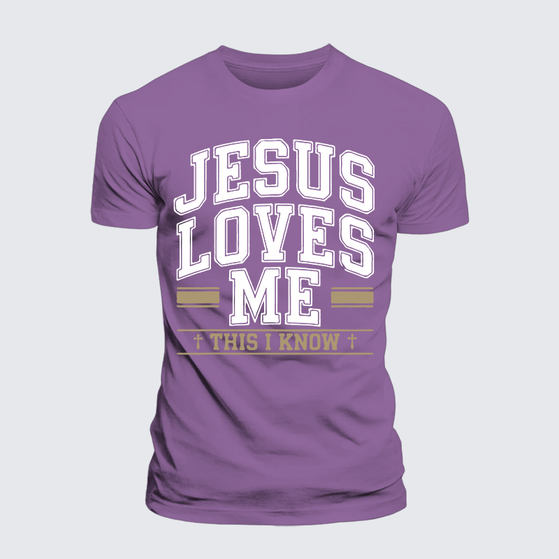 Jesus Love Me This I Know Jesus God Christian Premium Mercerized Cotton Tee