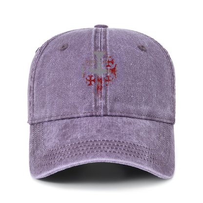Heritage Washed Cap - Deus Vult - Purple (front)
