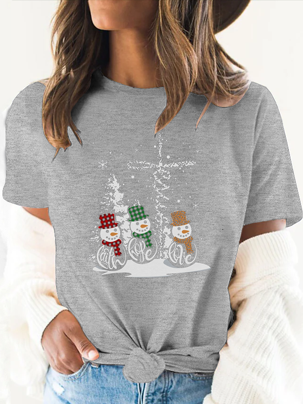 Faith Hope Love Snowmen T-shirt