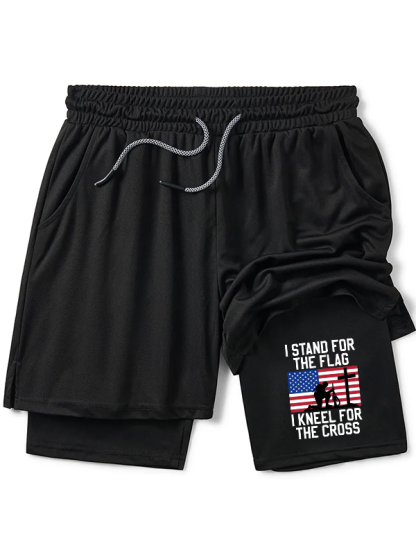 I Stand For The Flag And Kneel For The Cross Christian Performance Shorts