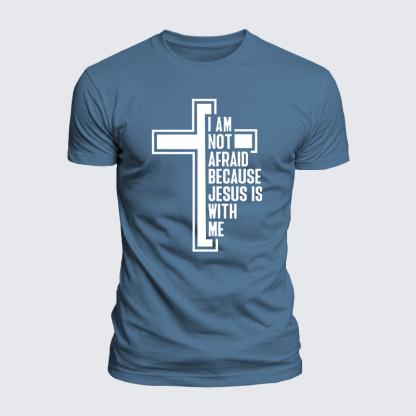 I Am Not Afraid Because Jesus Is With Me Jesus God Christian  – Luxe Mercerized Interlock Cotton Tee