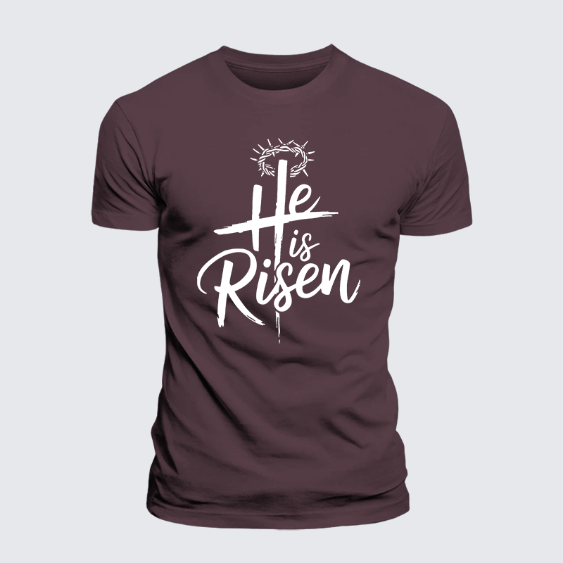 He Is Risen Jesus God Christian Premium Mercerized Cotton Tee