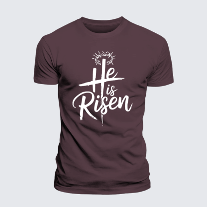 He Is Risen Jesus God Christian Premium Mercerized Cotton Tee