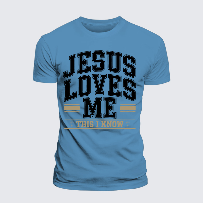 Jesus Love Me This I Know Jesus God Christian Premium Mercerized Cotton Tee